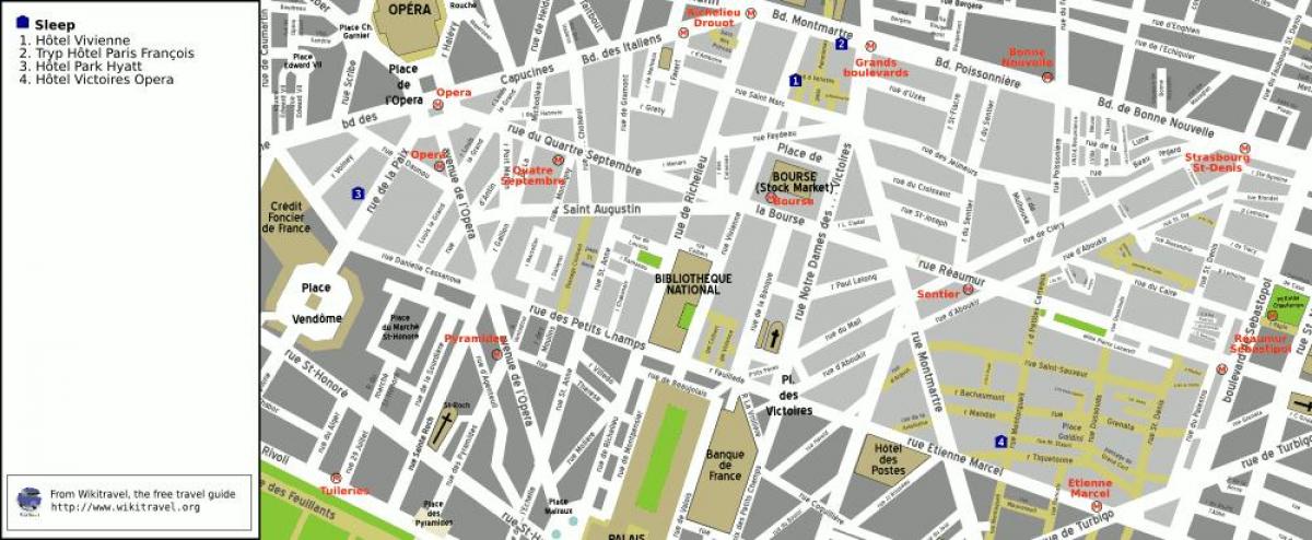 Kaart 2nd arrondissement Pariisi