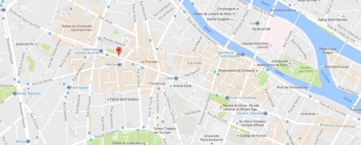 Kaart Boulevard Saint-Germain