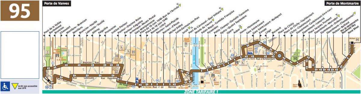 Kaart bussi-Pariisi liini 95