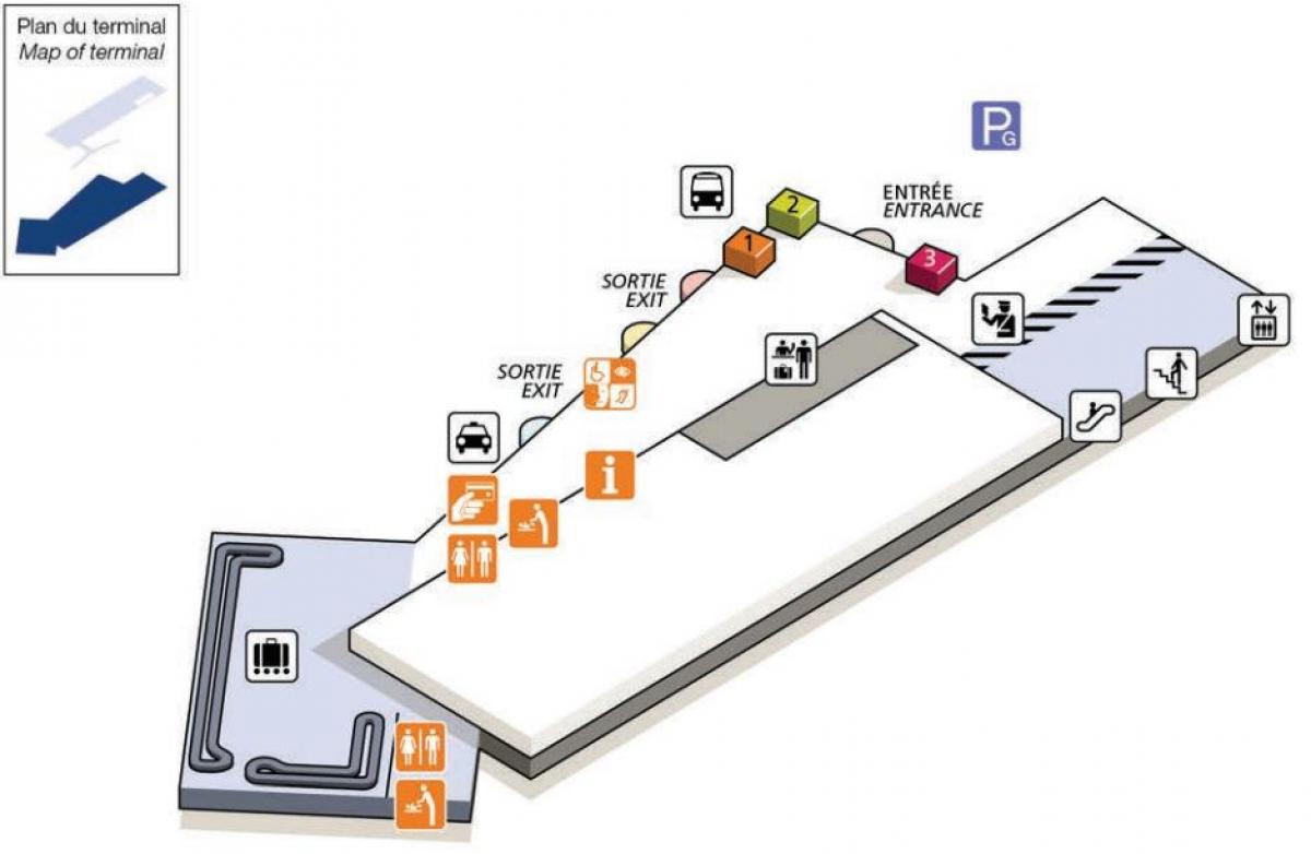 Kaart CDG lennujaama terminali 2G