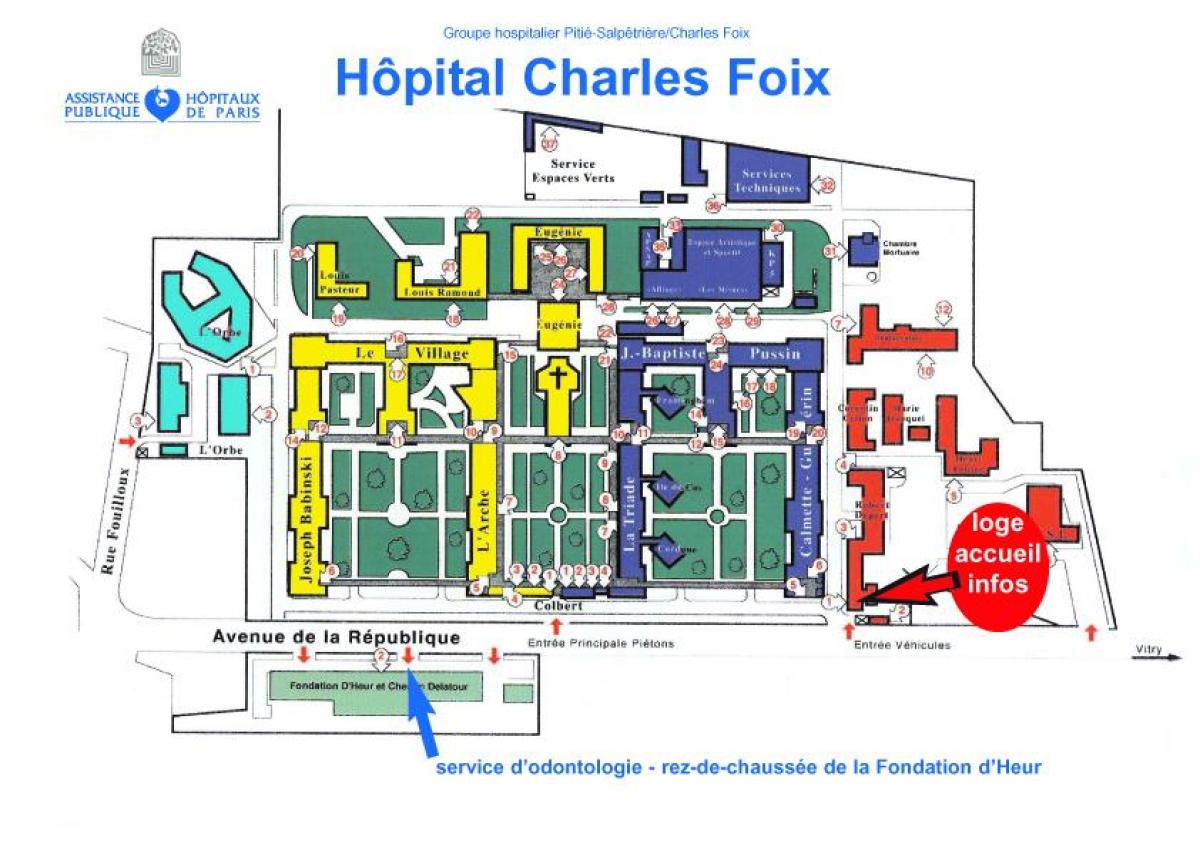 Kaart Charles-Foix haigla