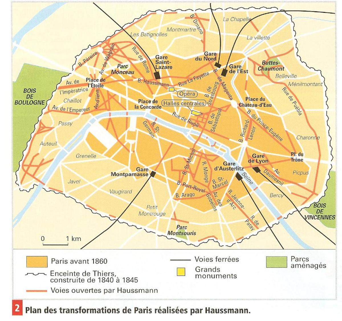 Kaart Paris Haussmann
