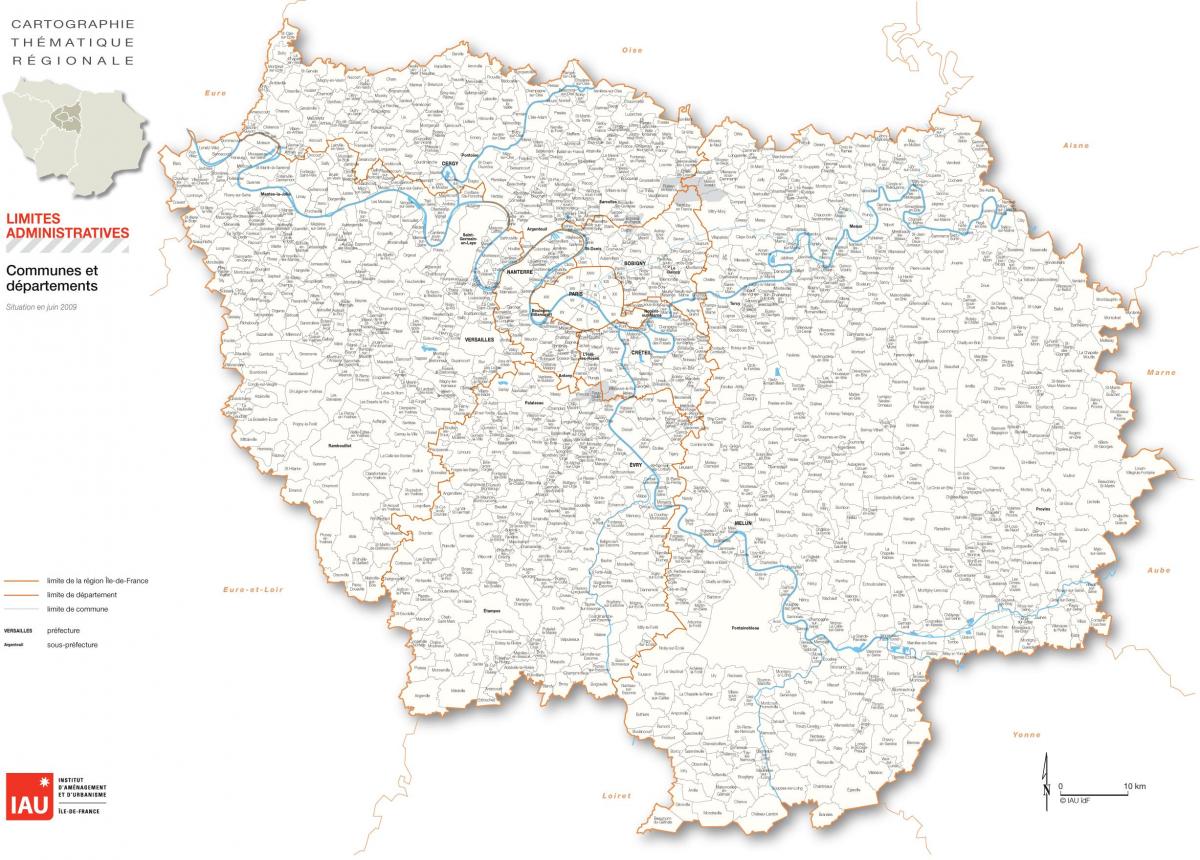 Kaart Ile-de-France