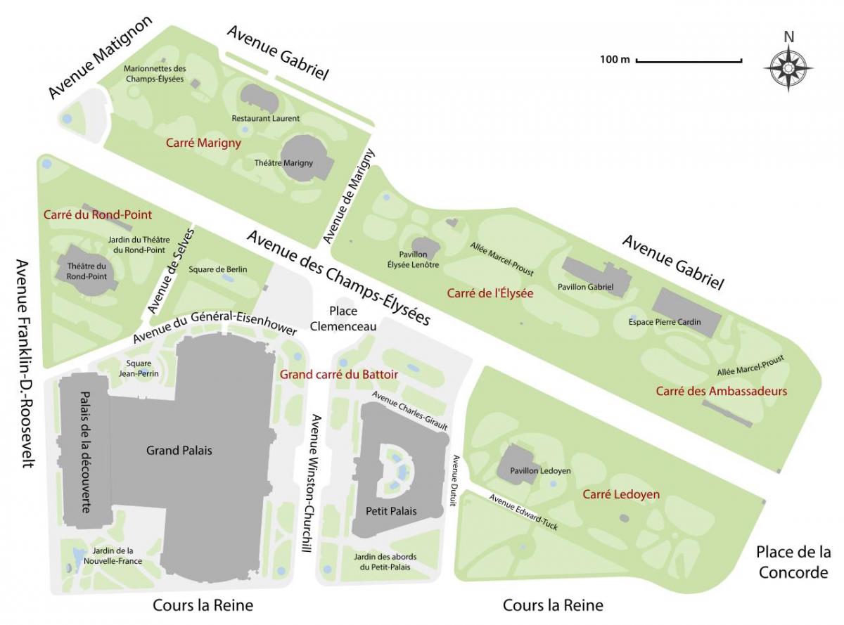 Kaart Jardin des Champs-Élysées
