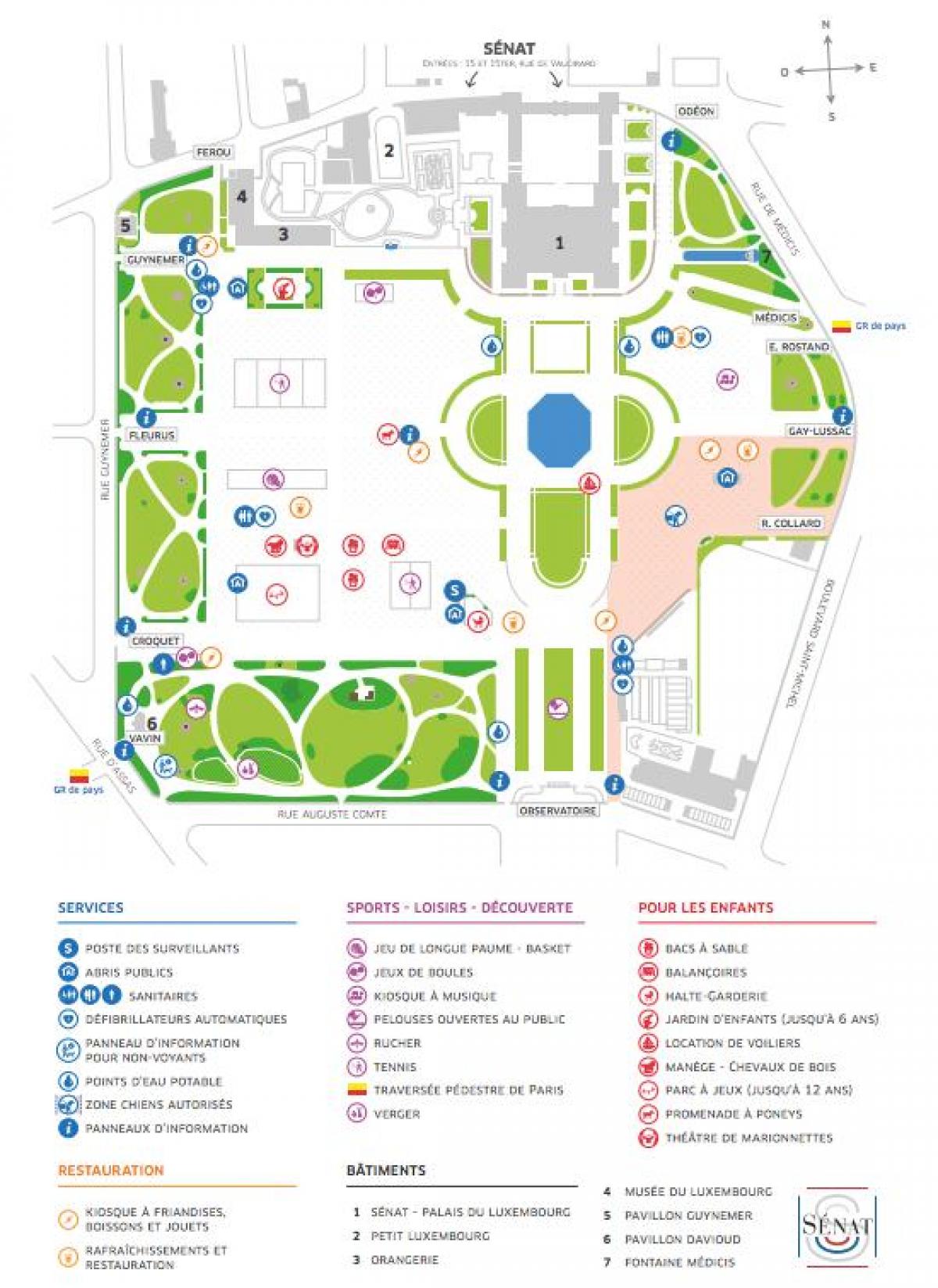 Kaart Jardin du Luxembourg