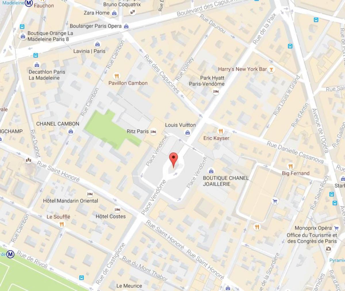 Kaart Place Vendôme