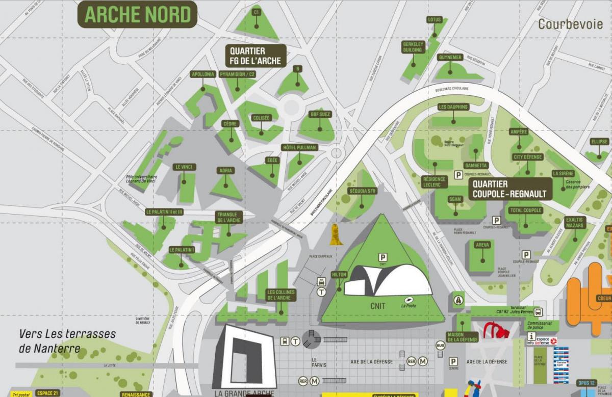 Kaart La Défense Põhja-Arche