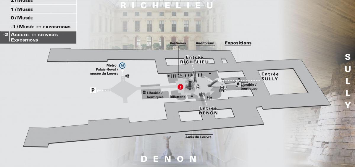 Kaart Louvre ' i Muuseum Tasandil -2