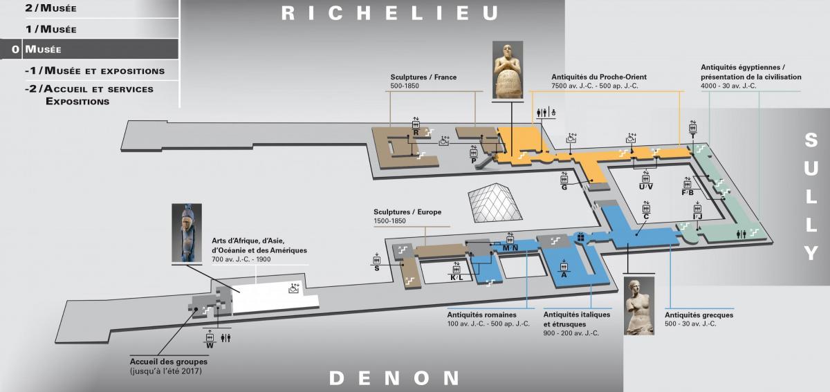 Kaart Louvre ' i Muuseum Tase 0