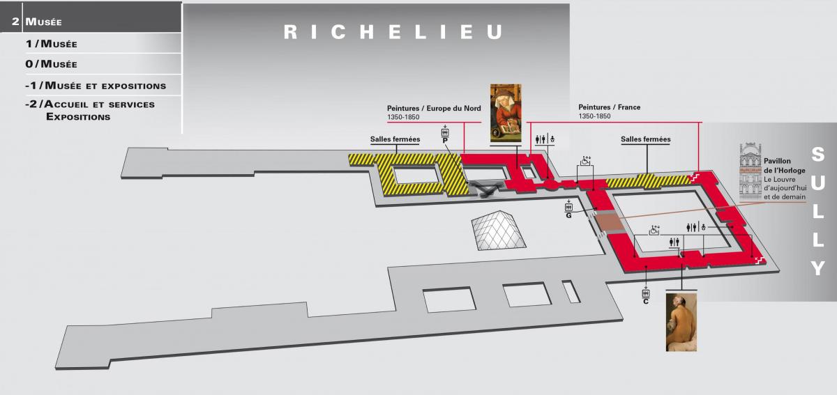 Kaart Louvre ' i Muuseum Tase 2