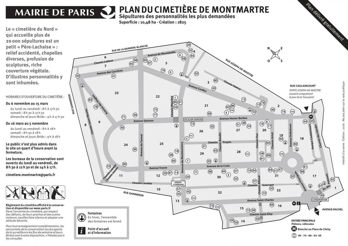 Kaart Montmartre Kalmistu