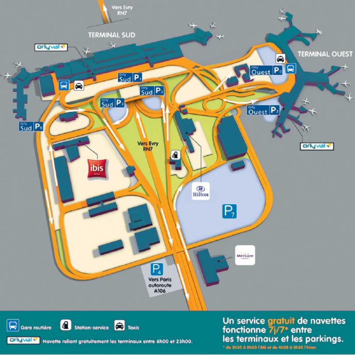 Kaart Orly lennujaam