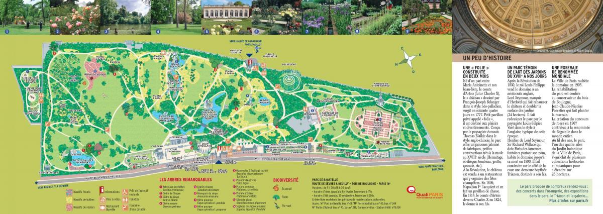 Kaart Parc de Bagatelle
