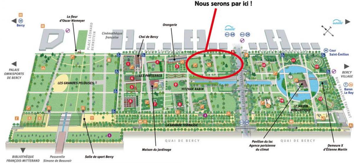 Kaart Parc de Bercy