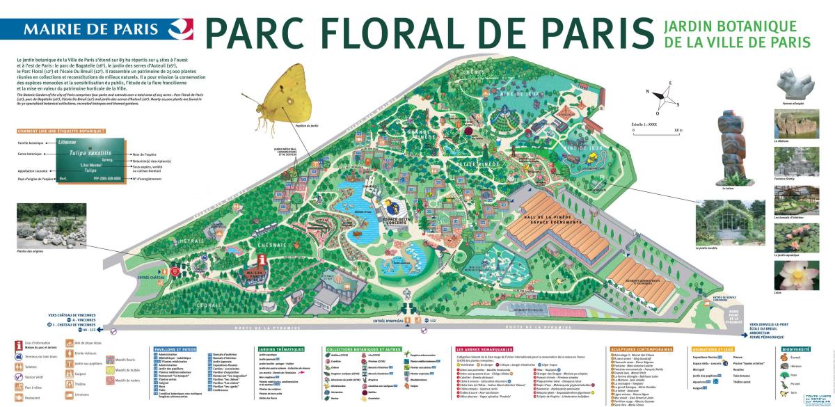 Kaart Parc floral de Paris