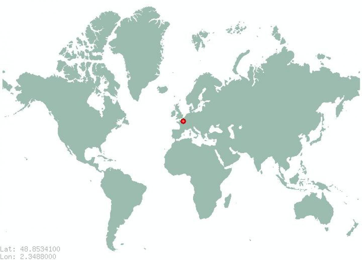 Kaart pariis Maailma kaardil