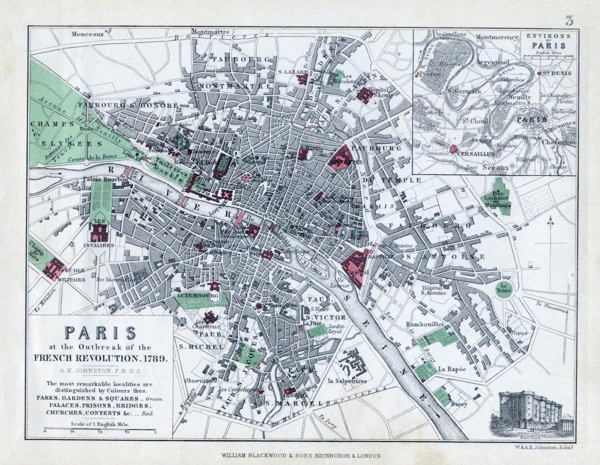 Kaart Pariisi 1789