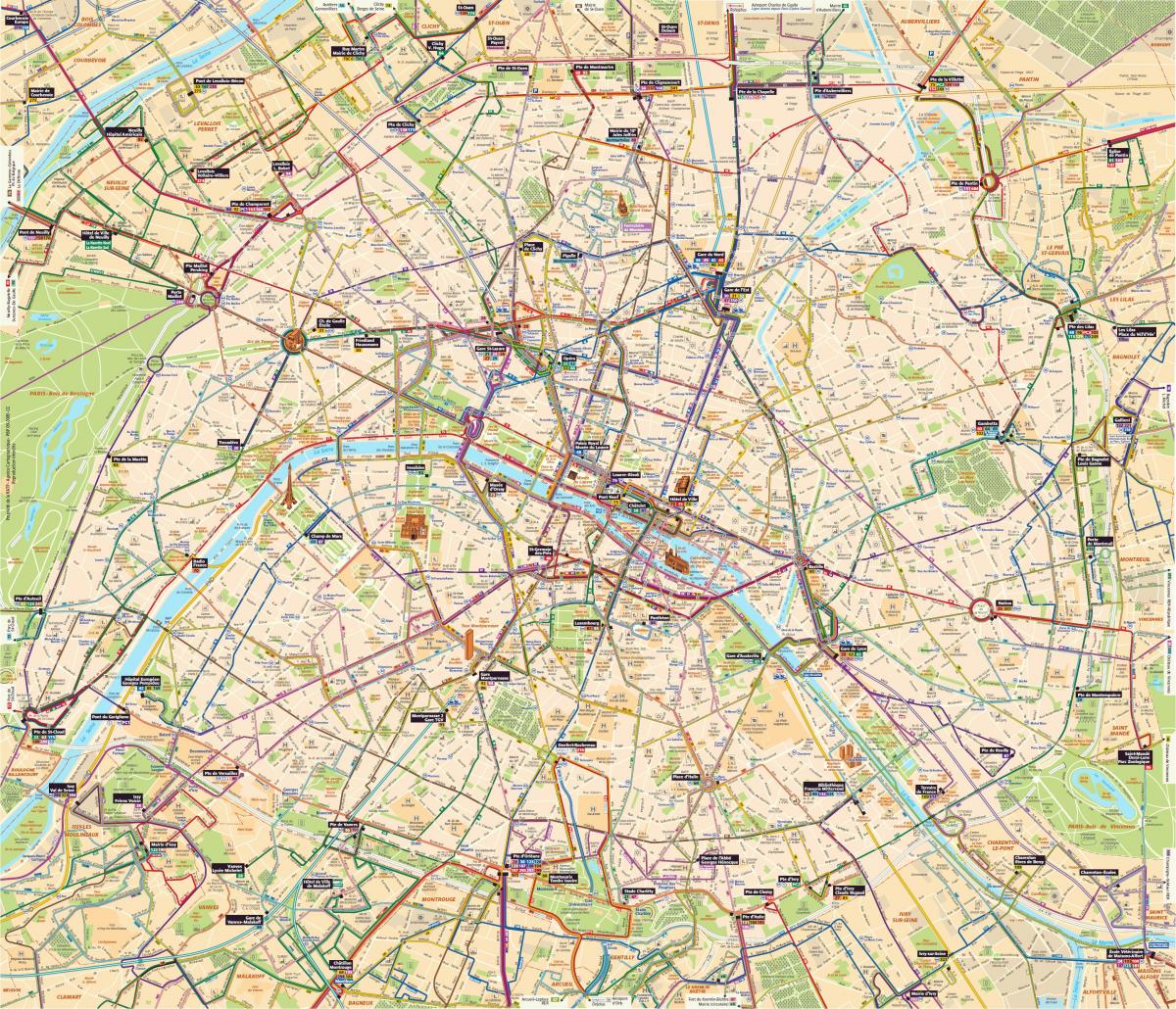 Kaart Pariisi buss