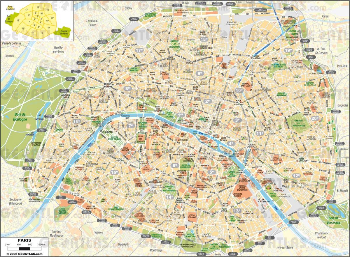 Kaart Pariisi