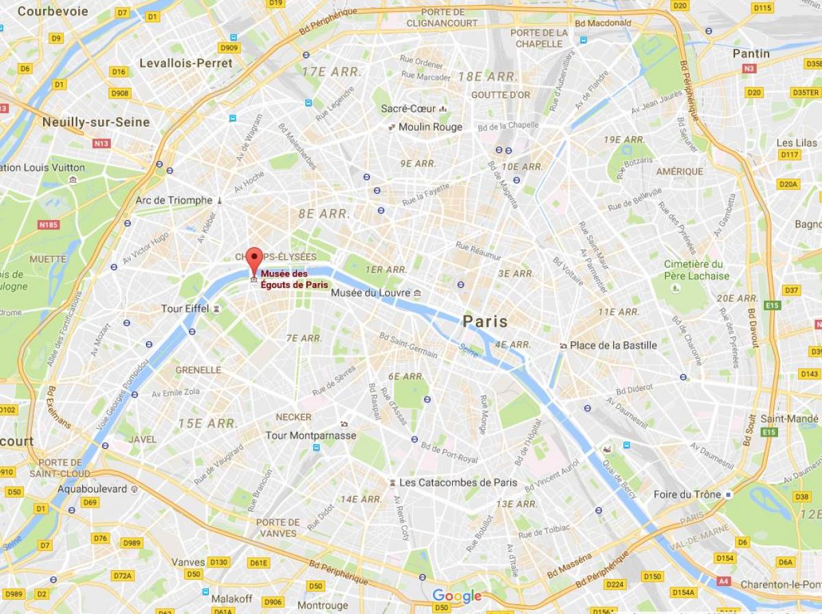 Kaart Pariisi kanalisatsiooni