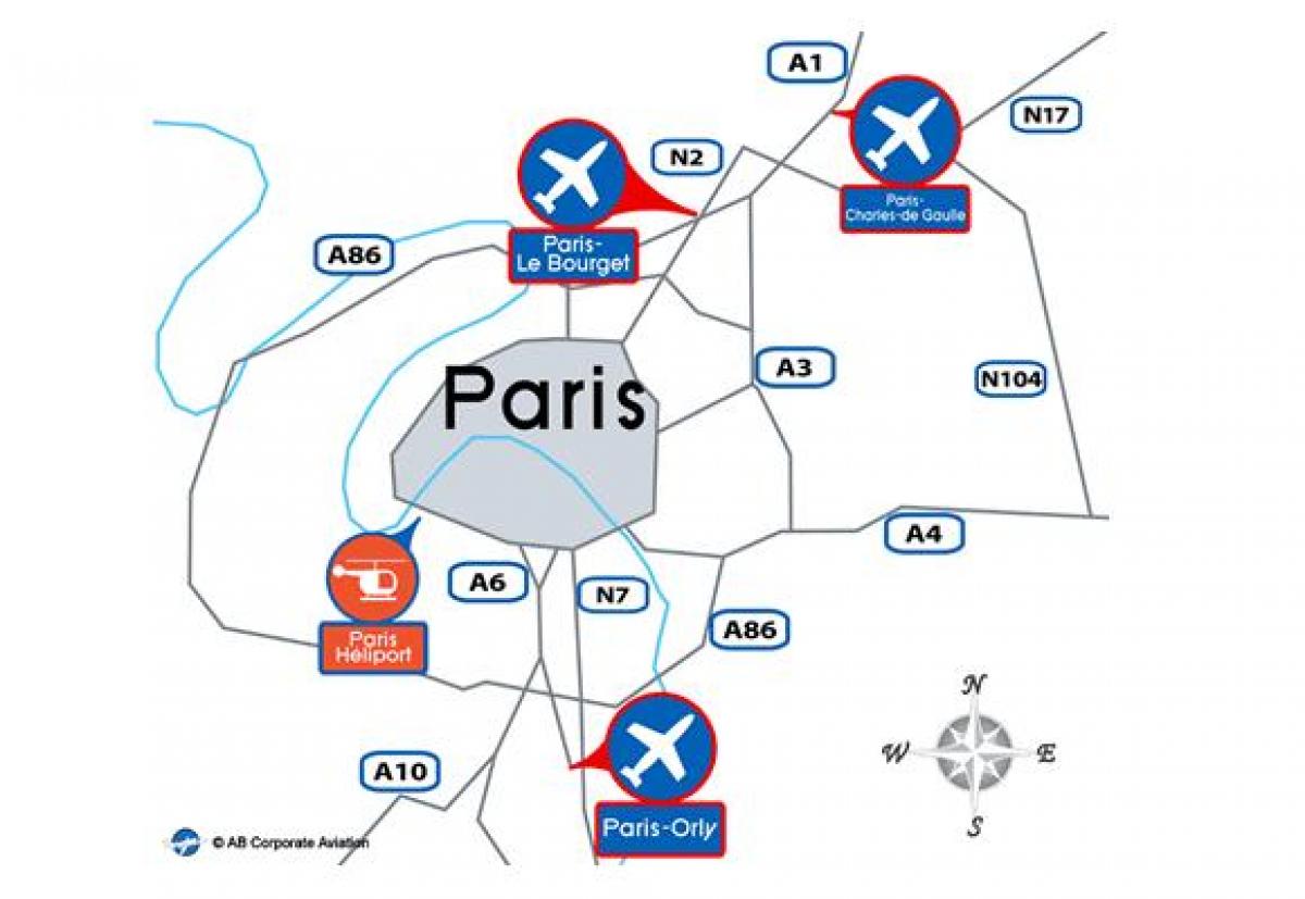 Kaart Pariisi lennujaamas