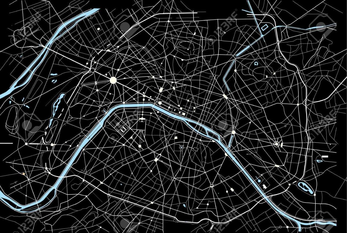 Kaart Pariisi Must ja Valge