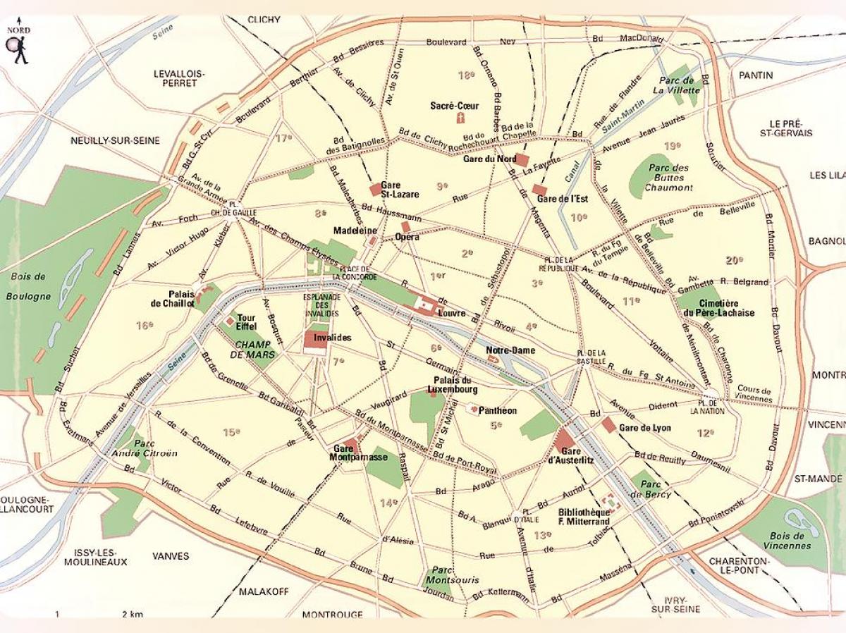 Kaart Pariisi Pargid
