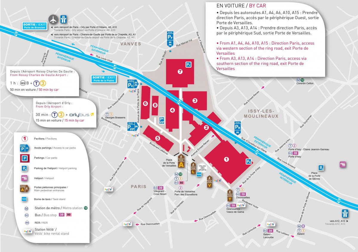 Kaart Paris expo Porte de Versailles