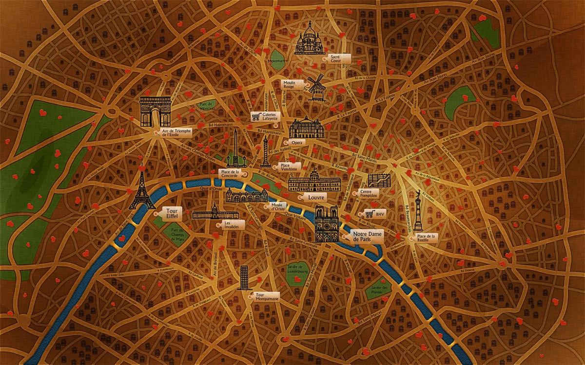 Kaart Paris tapeet