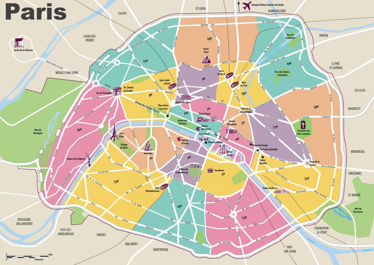 Kaart Paris vaatamisväärsused