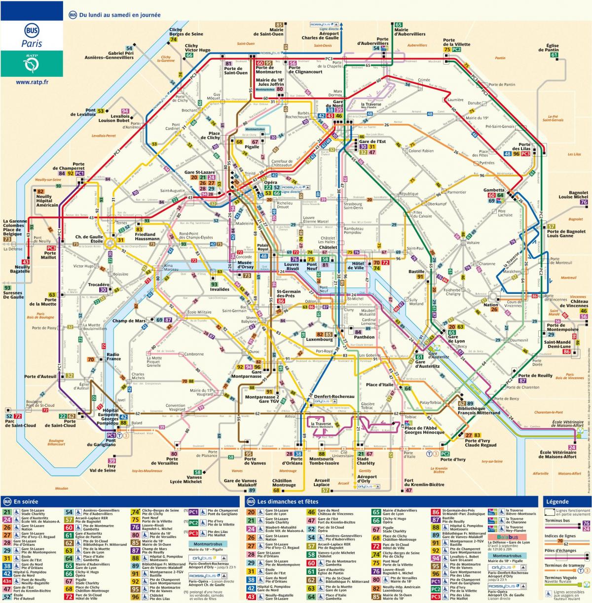 Kaart RATP buss