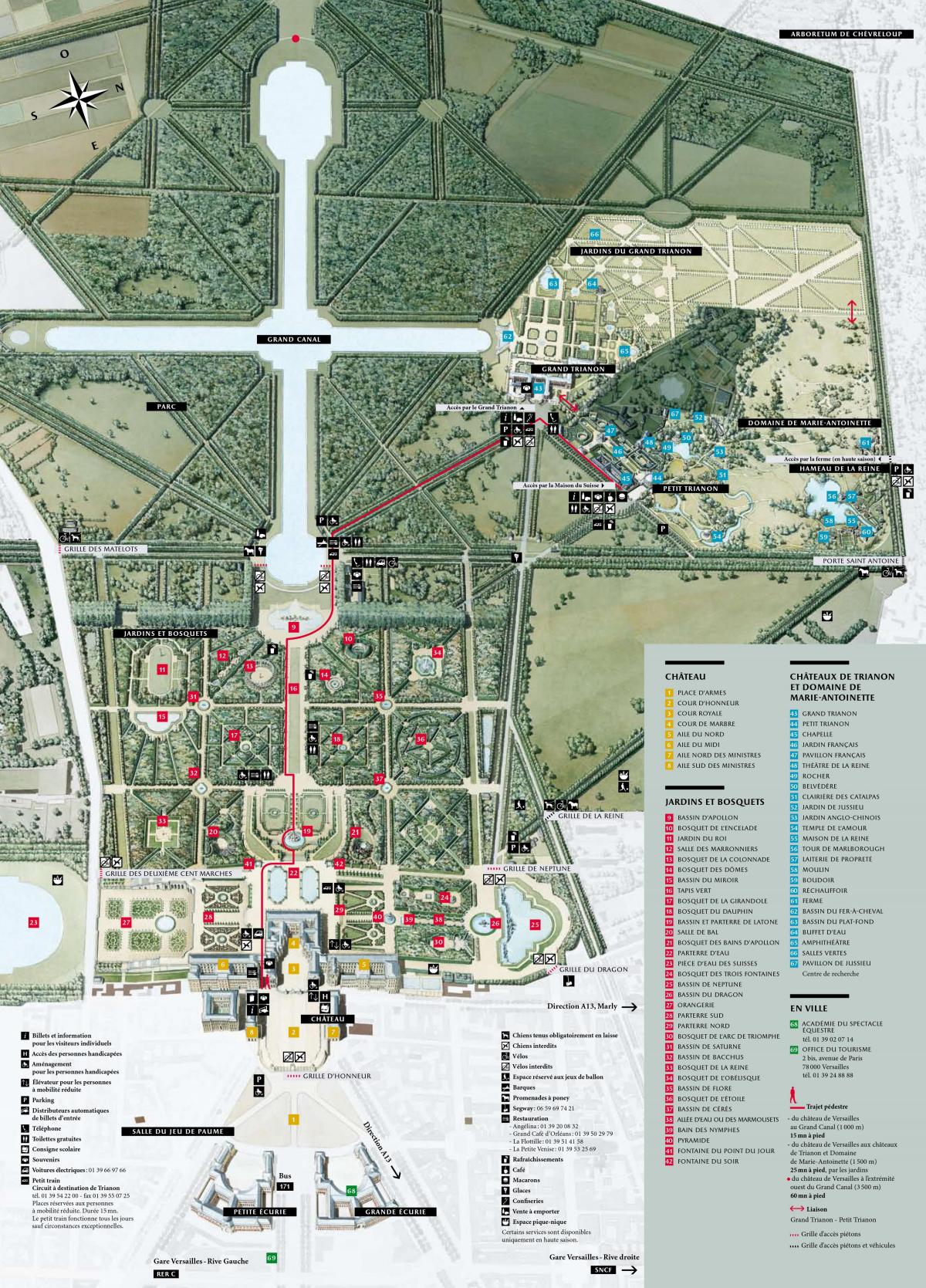 Kaart Palee Versailles