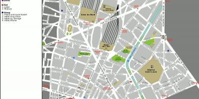 Kaart 10th arrondissement Pariisi