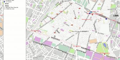 Kaart 14. arrondissement Pariisi