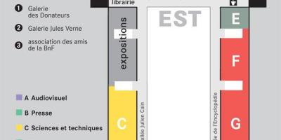 Kaart Bibliothèque nationale de France - korrusel 1