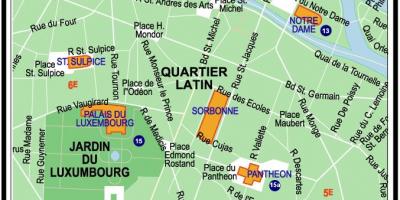 Kaart ladina Kvartal Pariisis