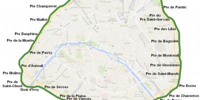 Kaart linnaväravad Pariisi