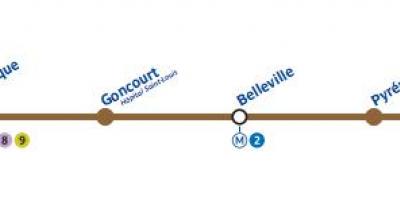 Kaart Pariisi metroo liin 11