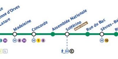 Kaart Pariisi metroo liin 12
