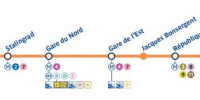 Kaart Pariisi metroo liin 5