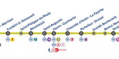 Kaart Pariisi metroo liin 9