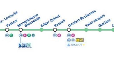 Kaart Pariisi metroo liin 6