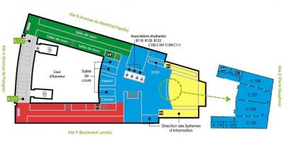 Kaart Univesity Dauphine - korrusel 1
