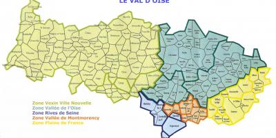Kaart Val-d'Oise