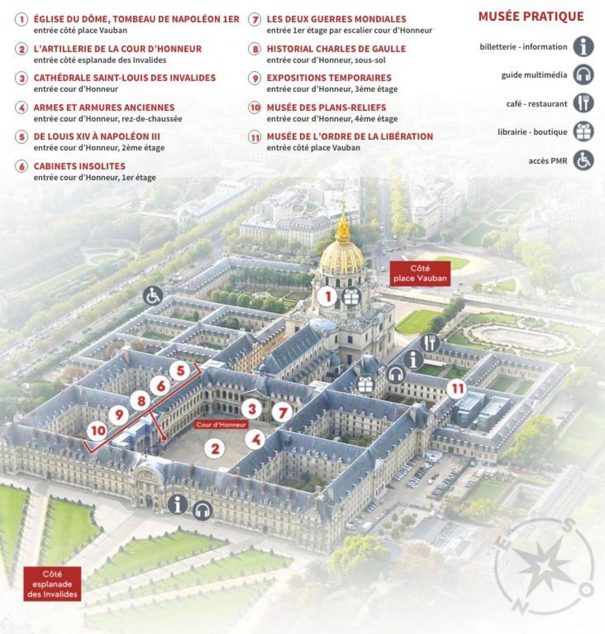 Kaart Hôtel des Invalides
