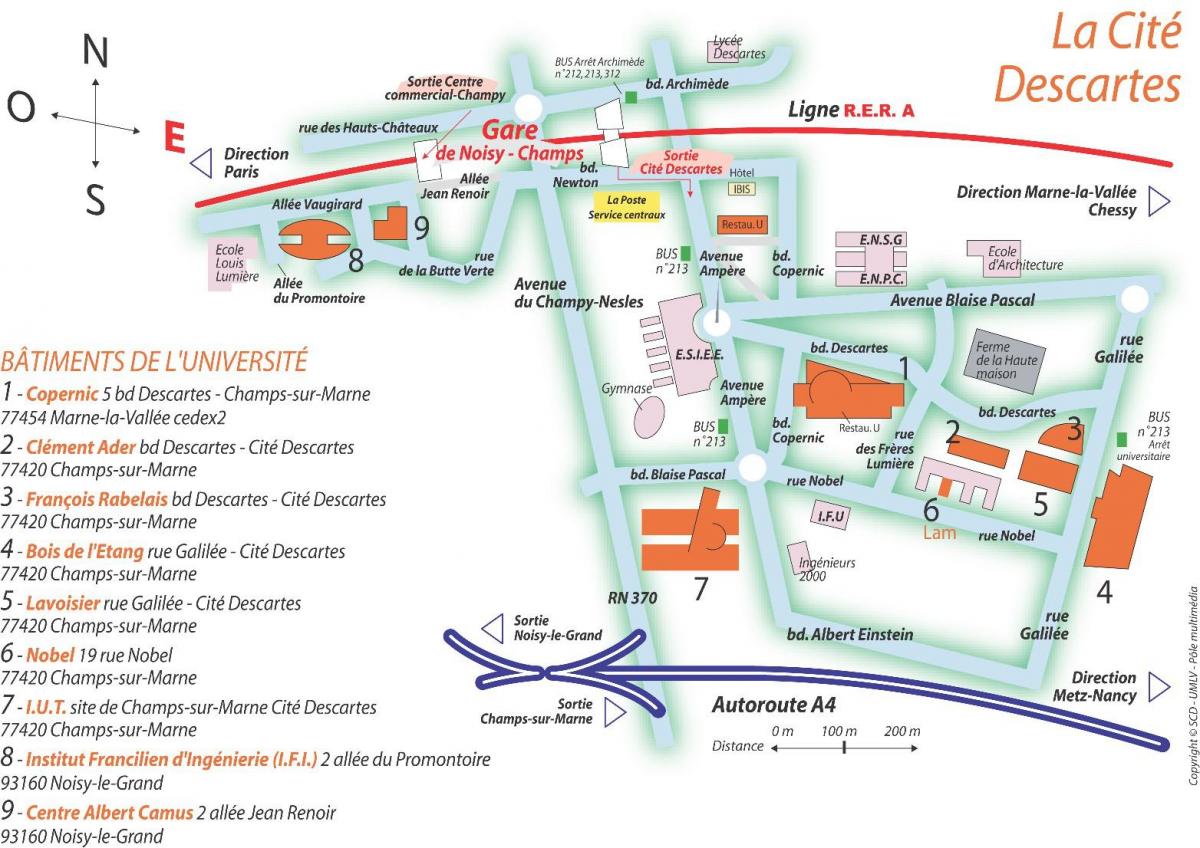 Kaart Univesity Pariisi Descartes