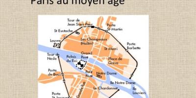 Kaart Pariisi keskajal