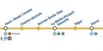 Kaart Pariisi metroo liin 10