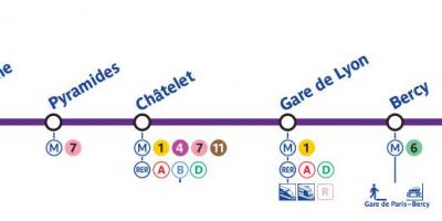 Kaart Pariisi metroo liin 14