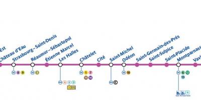 Kaart Pariisi metroo liin 4
